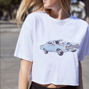 Brandy Melville Cropped Car Show Shirt